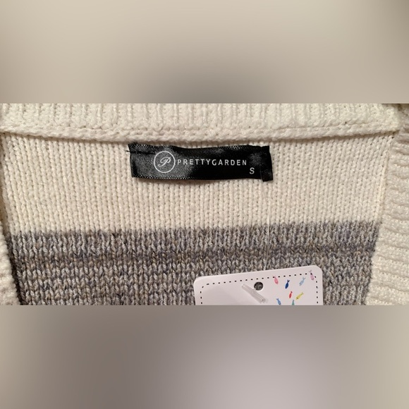PrettyGarden Cream and Gray Sweater NWT - SZ S - Picture 3 of 8